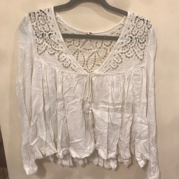 Free people flowy long sleeve beaded top - Picture 2 of 4